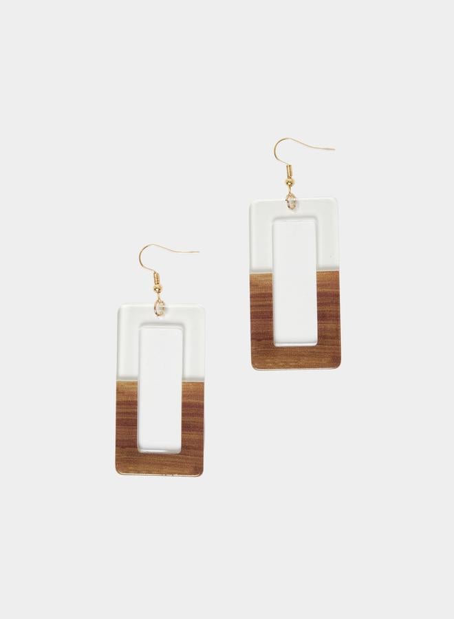 ستايلي أقراط متدلية من الخشب والرزين - Image 3